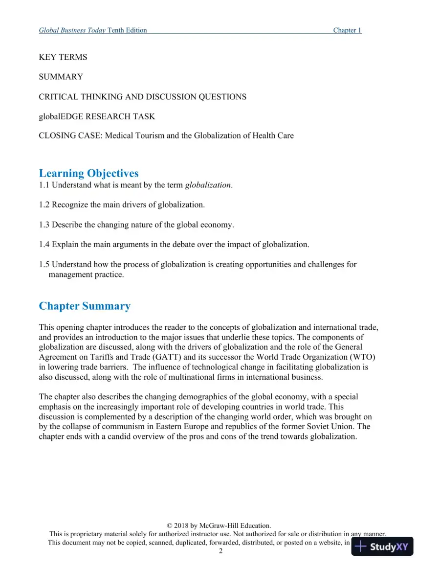 Global Business Today , 10th Edition Class Notes, page 3