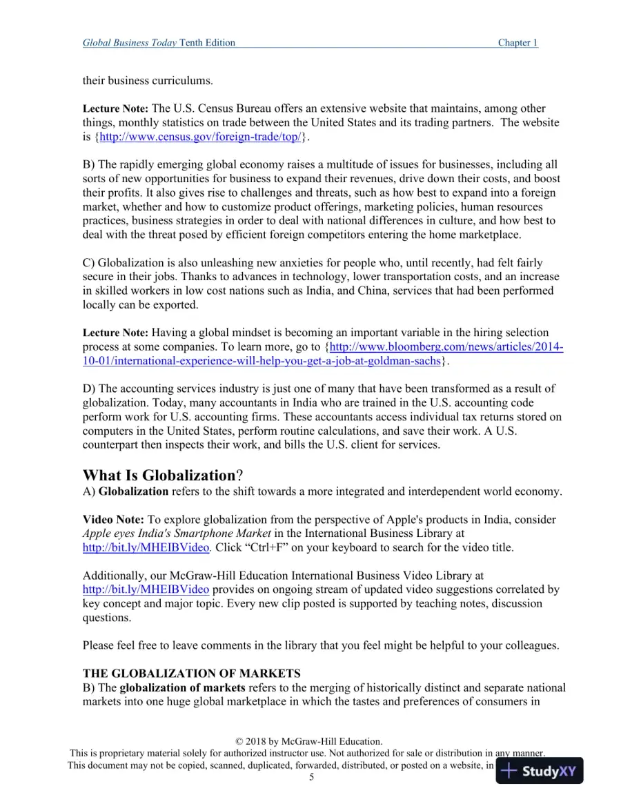 Global Business Today , 10th Edition Class Notes, page 6