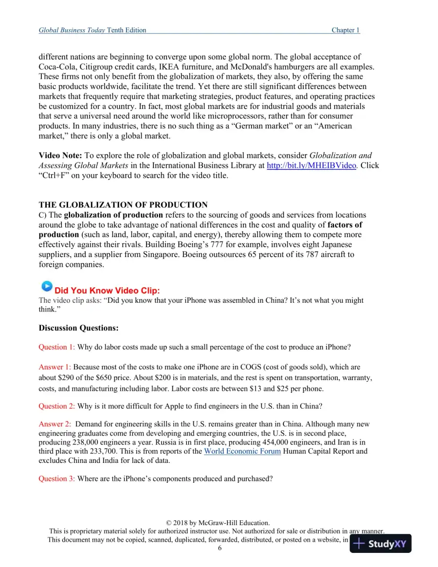 Global Business Today , 10th Edition Class Notes, page 7