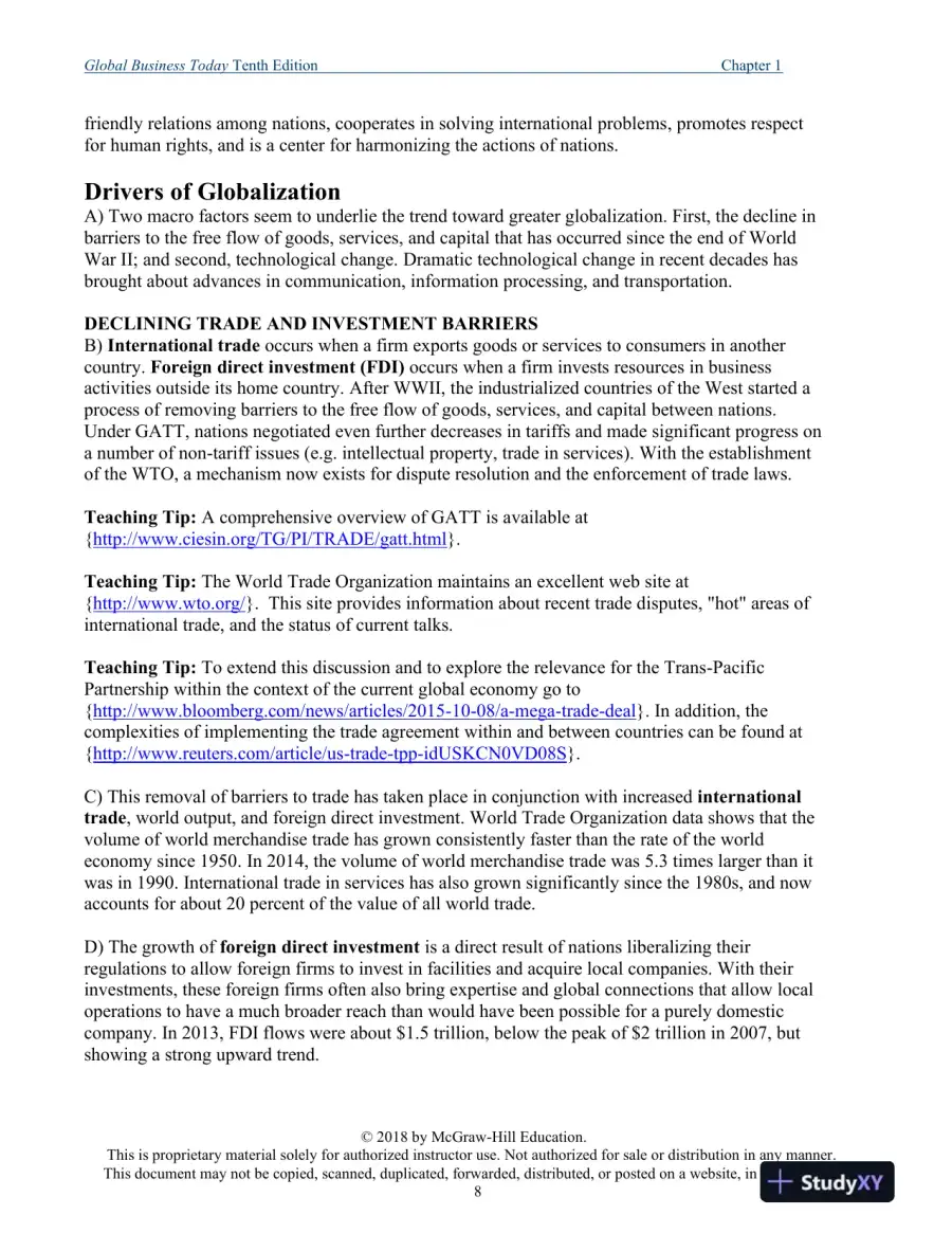 Global Business Today , 10th Edition Class Notes, page 9