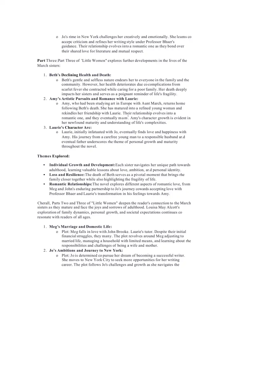 Little Women Summary, page 2