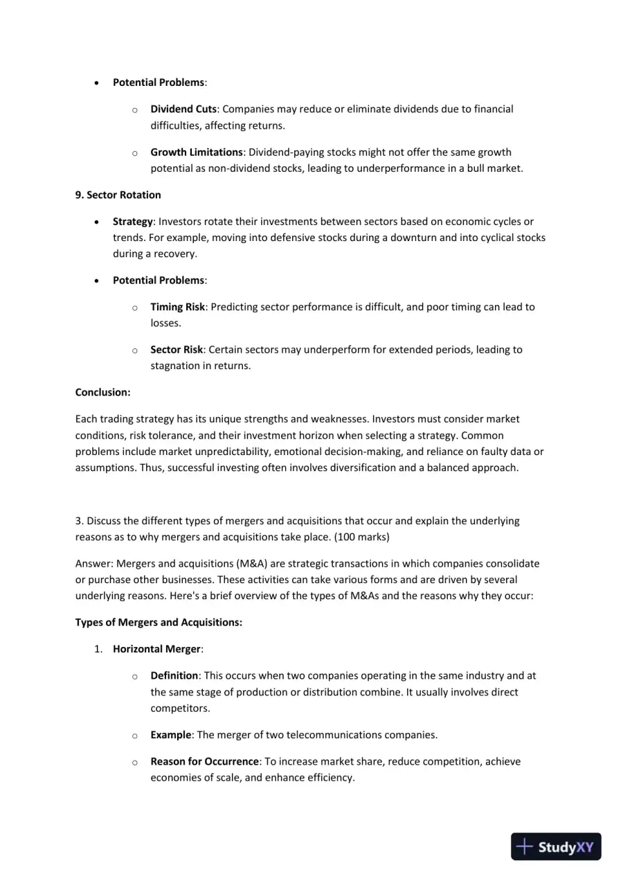 Exploring Key Financial Theories: Capital Structure, Investment Strategies, Mergers & Acquisitions, and Market Efficiency, page 5