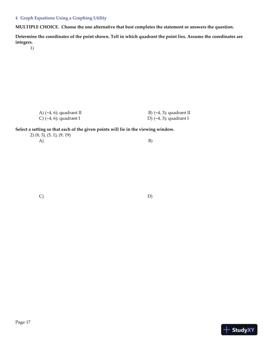 Test Bank for Precalculus Enhanced with Graphing Utilities , 7th Edition, page 19