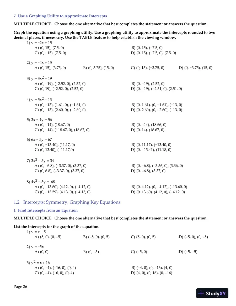 Test Bank for Precalculus Enhanced with Graphing Utilities , 7th Edition, page 28