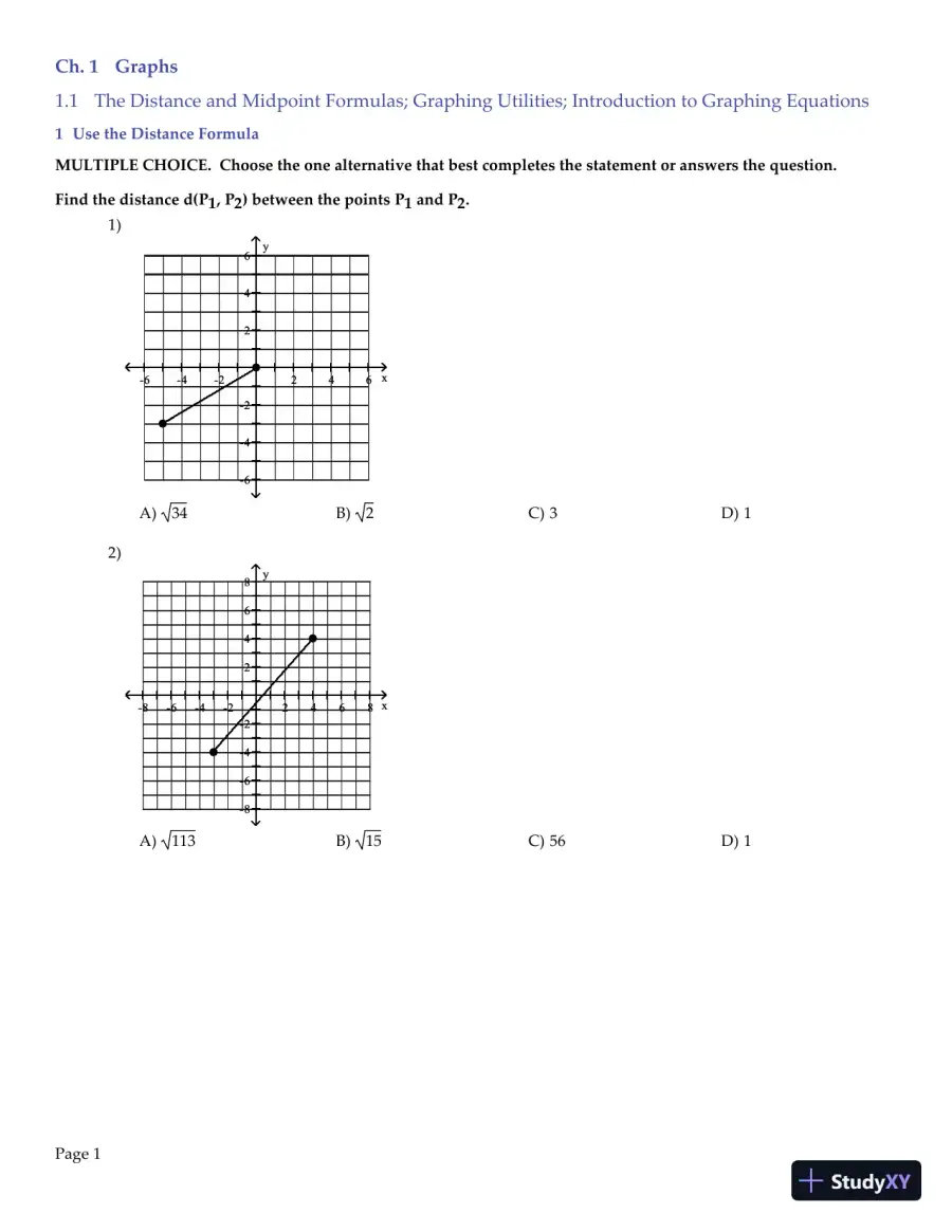 Test Bank for Precalculus Enhanced with Graphing Utilities , 7th Edition, page 3