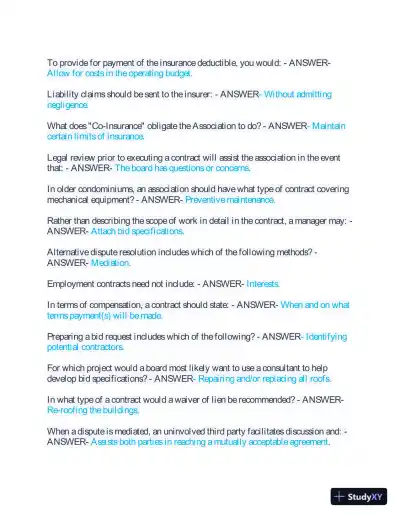 2023 CMCA Real Exam with Answers (191 Solved Questions) - Page 4 preview image