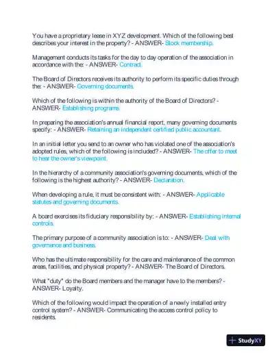 2023 CMCA Real Exam with Answers (191 Solved Questions) - Page 5 preview image