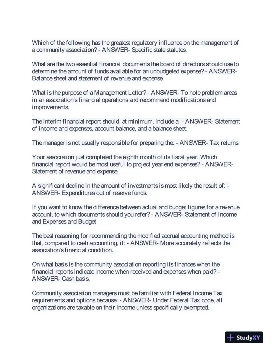 2023 CMCA Real Exam with Answers (191 Solved Questions), page 6