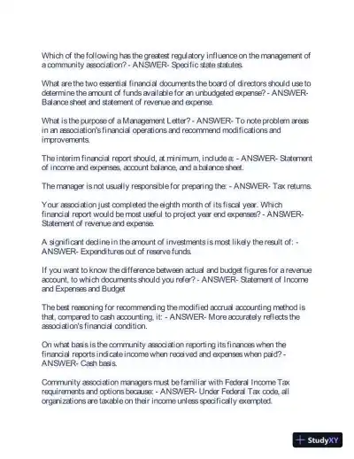 2023 CMCA Real Exam with Answers (191 Solved Questions) - Page 6 preview image