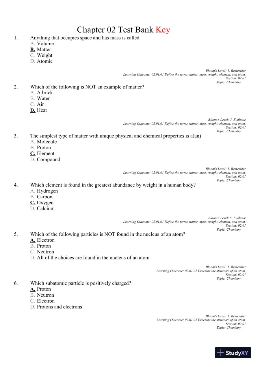 Seeley's Principles of Anatomy and Physiology 2nd Edition Test Bank, page 29