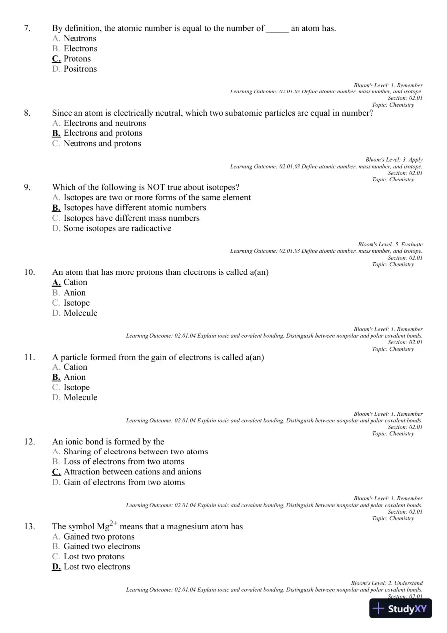 Seeley's Principles of Anatomy and Physiology 2nd Edition Test Bank, page 30