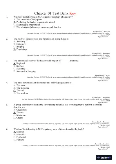 Seeley's Principles of Anatomy and Physiology 2nd Edition Test Bank - Page 9 preview image