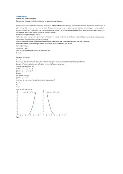Inverses and Radical Functions - Page 1 preview image