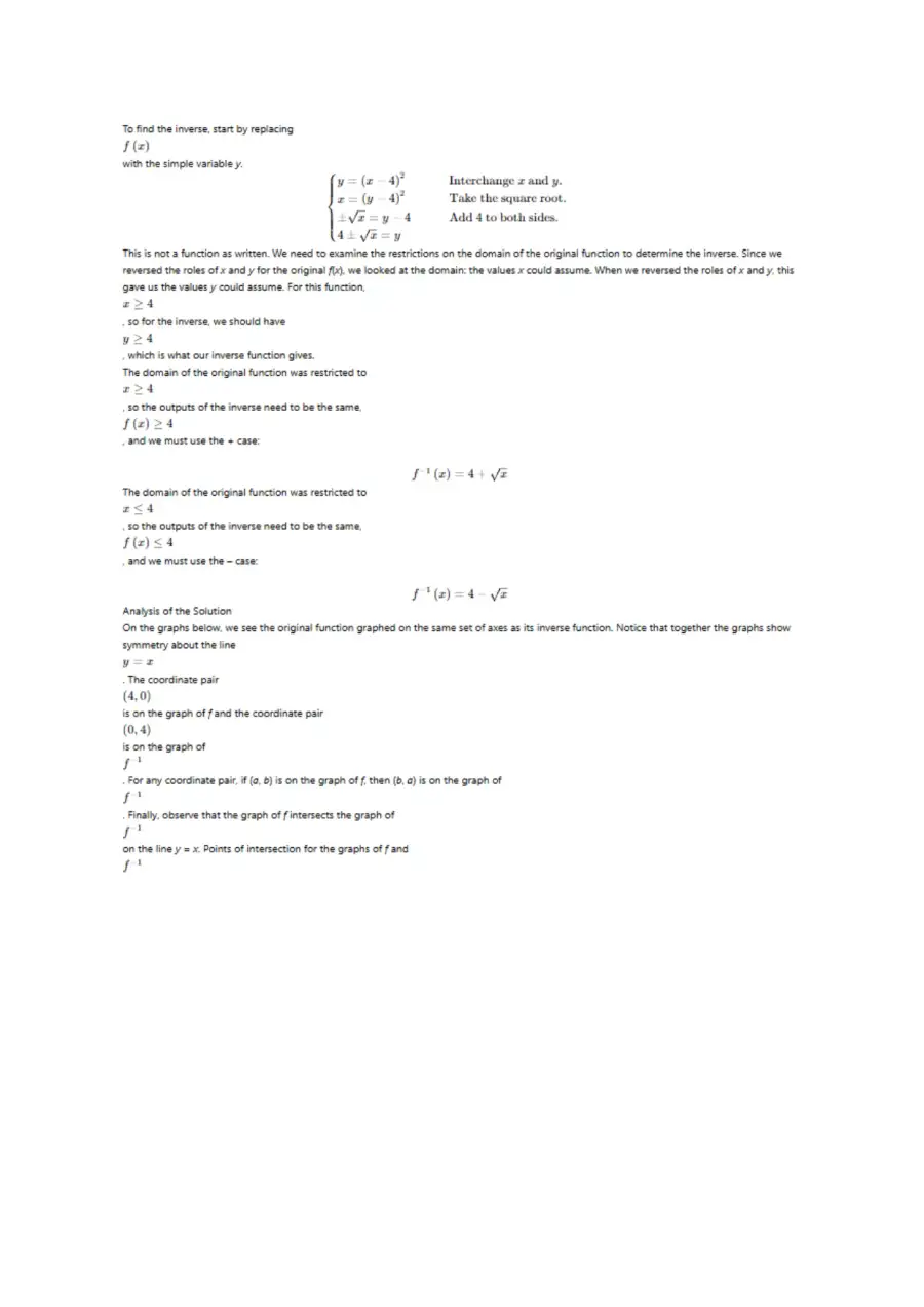Inverses and Radical Functions, page 2