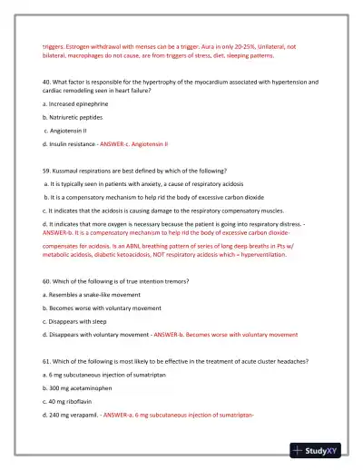 2023-2024 BARKLEY 3P Nursing Diagnosis Actual Exam With Answers (101 Solved Questions) - Page 3 preview image