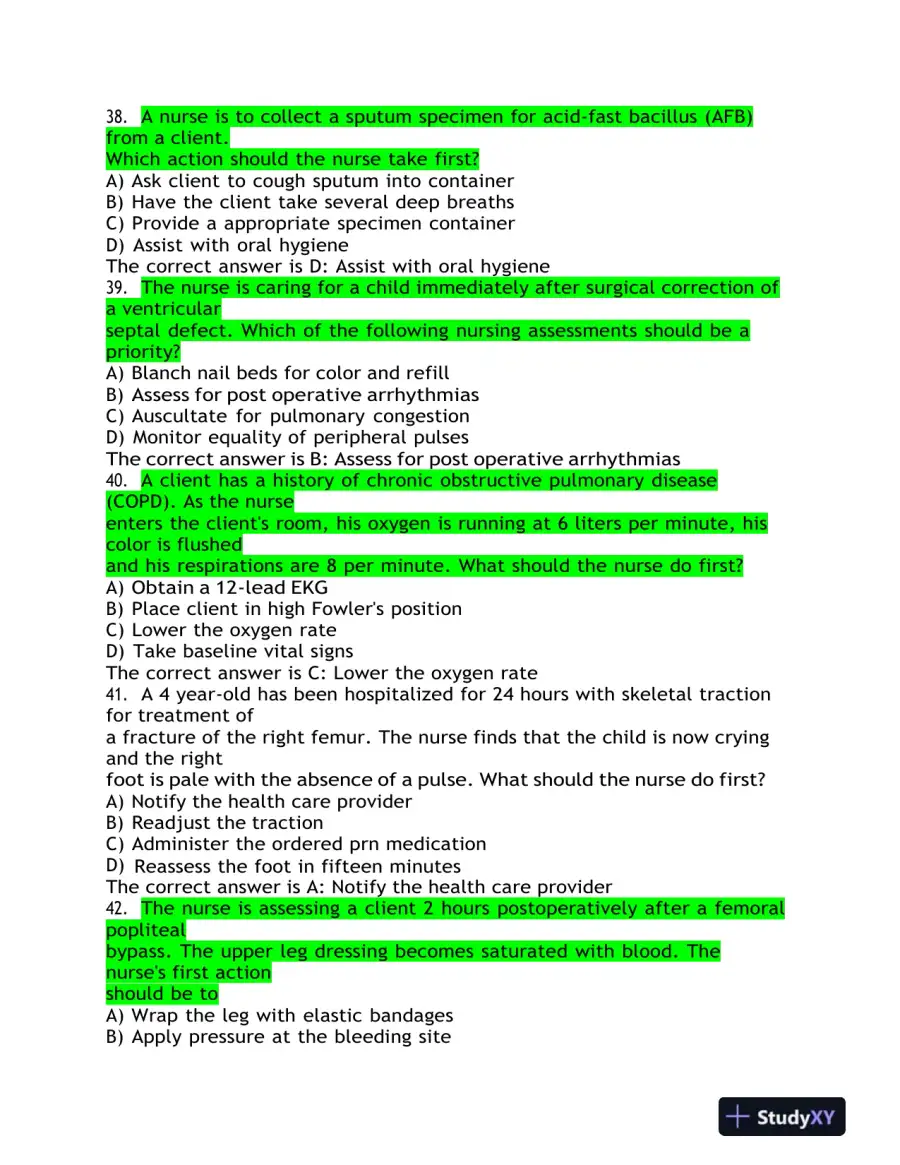 HESI Child Care Exit Practice Exam Version 1 With Answers (160 Solved Questions), page 12