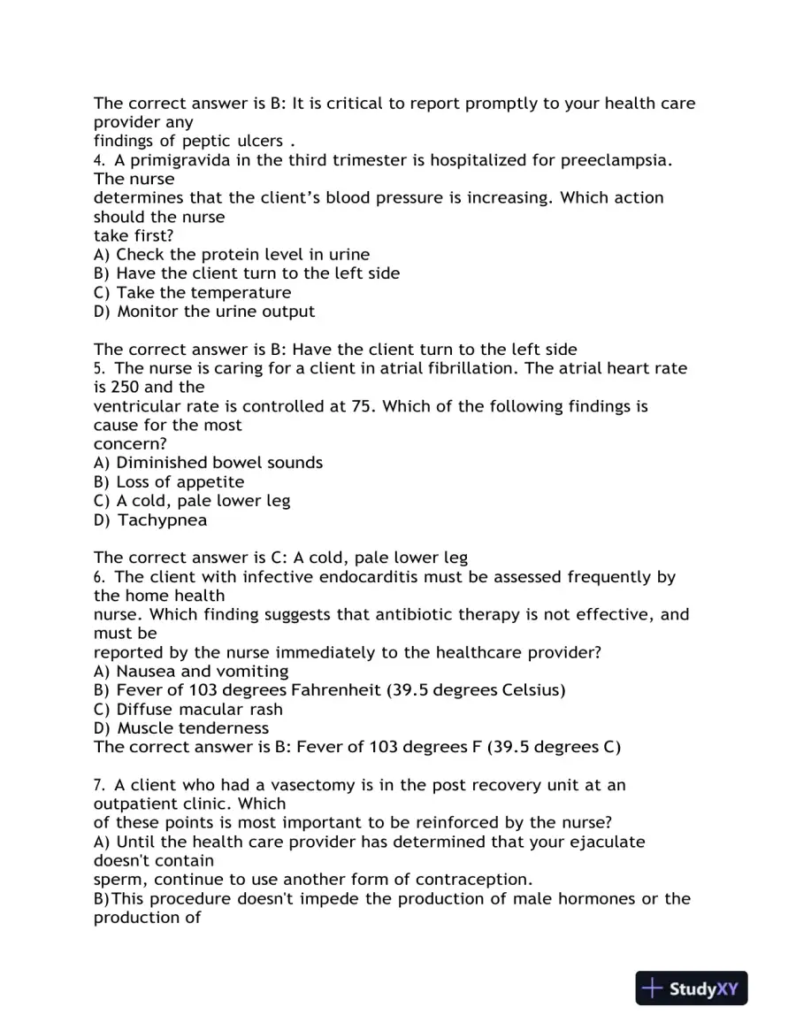 HESI Child Care Exit Practice Exam Version 1 With Answers (160 Solved Questions), page 3