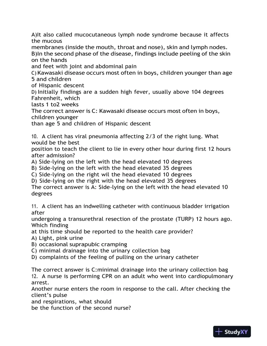 HESI Child Care Exit Practice Exam Version 1 With Answers (160 Solved Questions), page 5