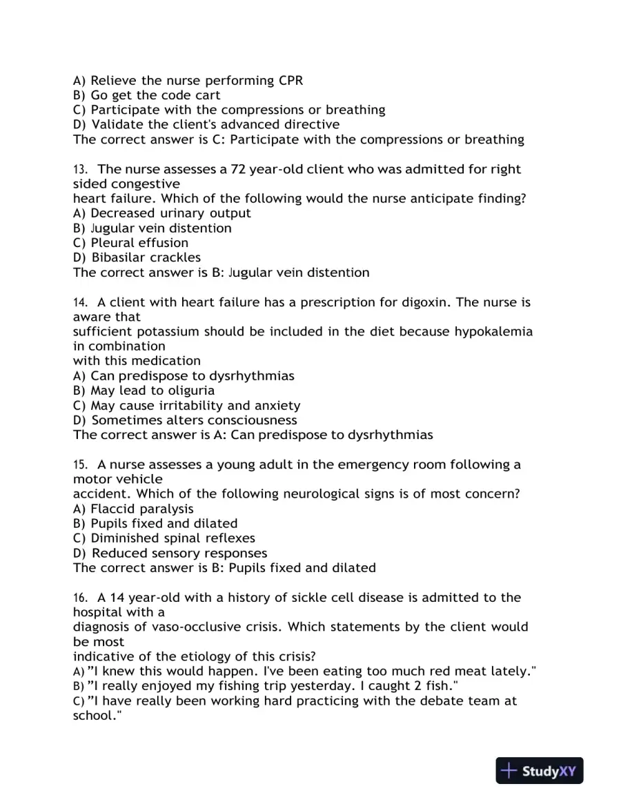 HESI Child Care Exit Practice Exam Version 1 With Answers (160 Solved Questions), page 6