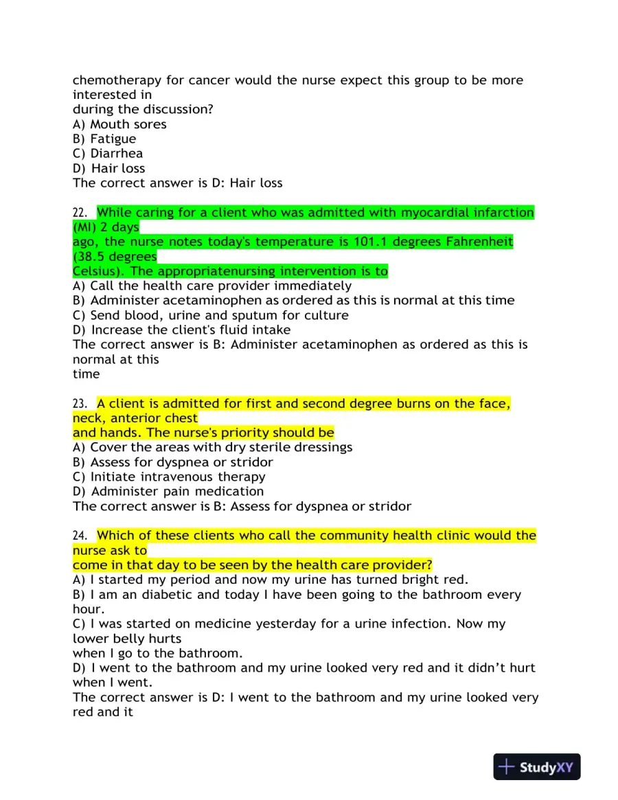 HESI Child Care Exit Practice Exam Version 1 With Answers (160 Solved Questions), page 8