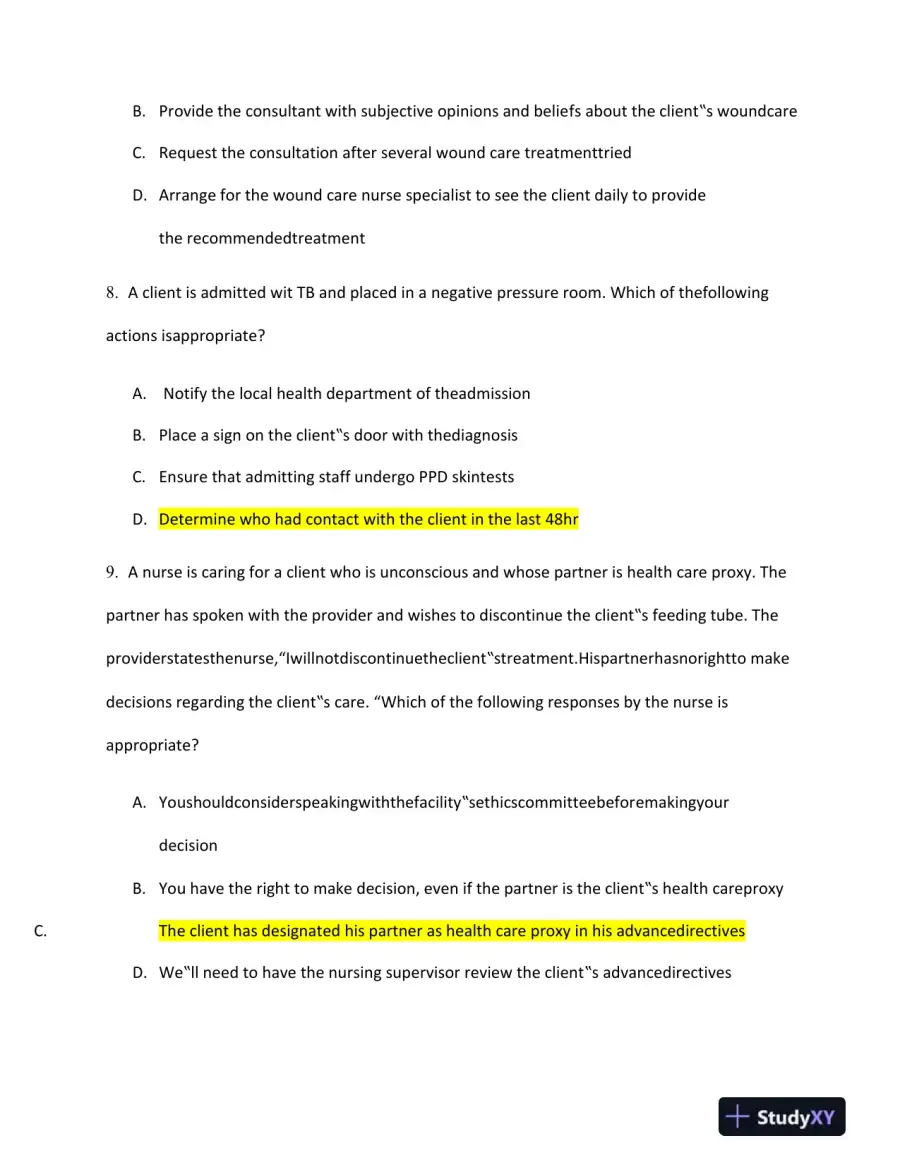 2023 ATI PN Proctored Exam with Answers (7 Solved Questions), page 5