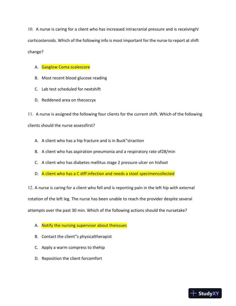 2023 ATI PN Proctored Exam with Answers (7 Solved Questions), page 6