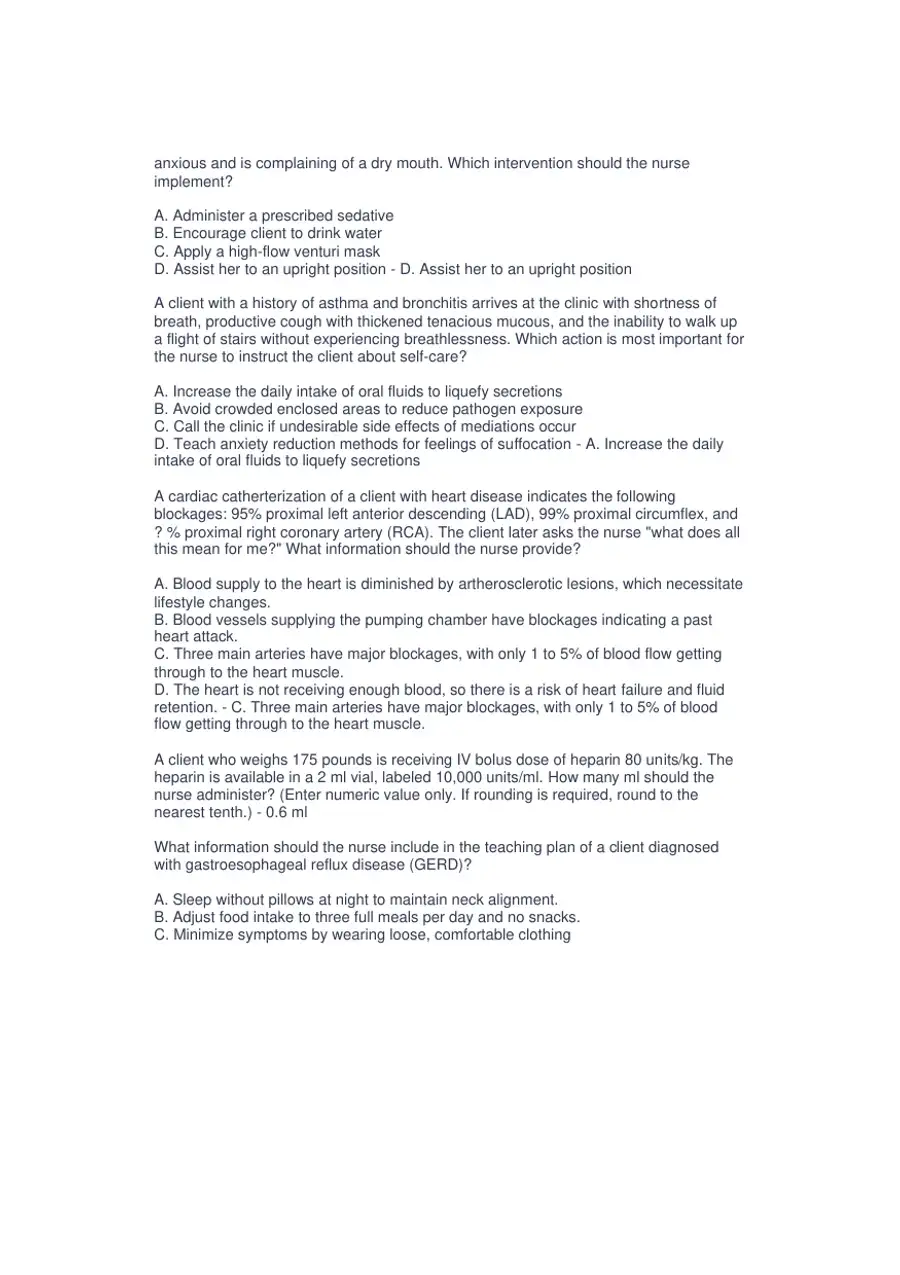 2023 HESI Medical Surgical Nursing Final Exam With Answers (45 Solved Questions), page 3