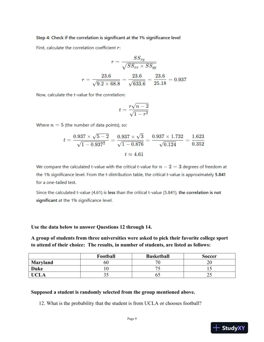 Hypothesis Testing and Statistical Evaluation, page 10