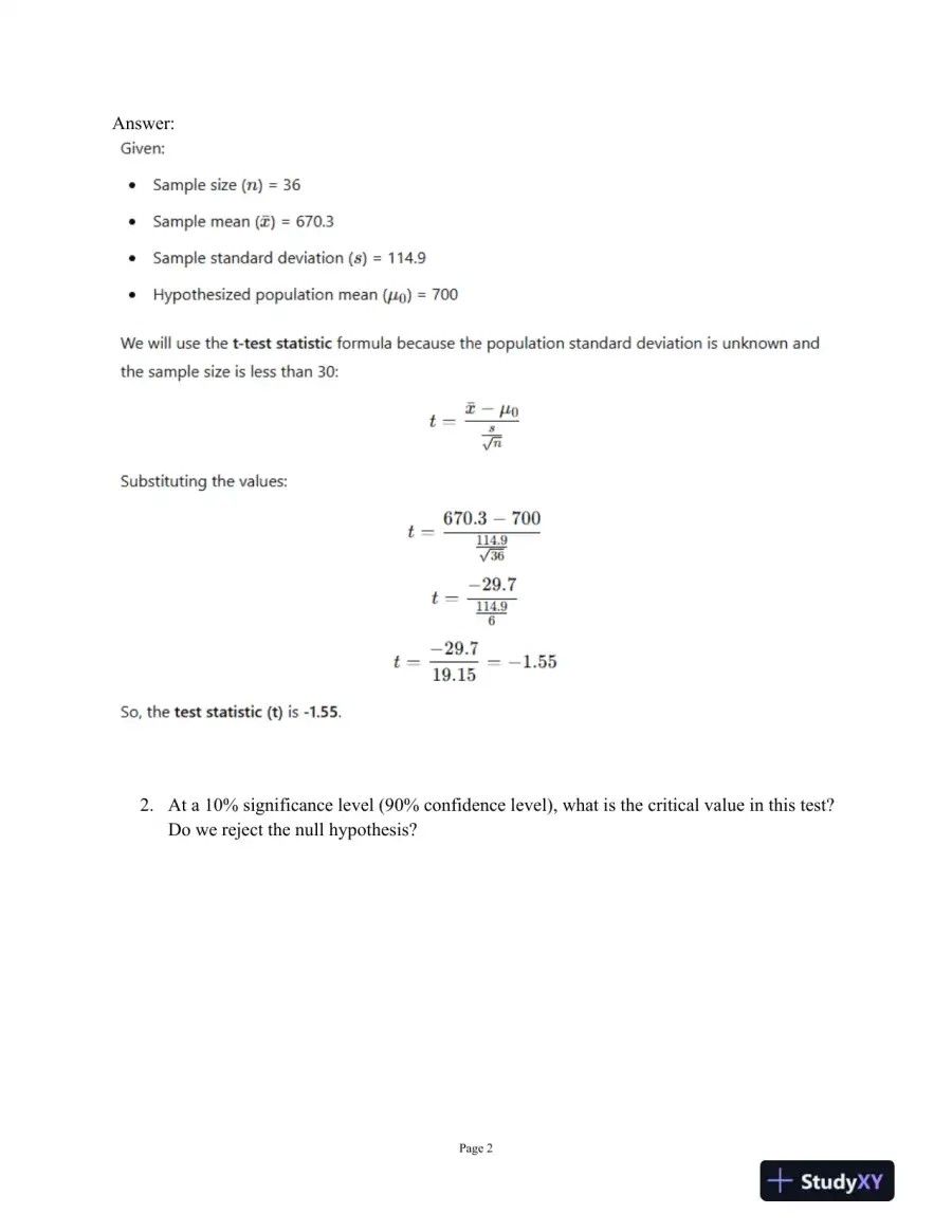 Hypothesis Testing and Statistical Evaluation, page 3
