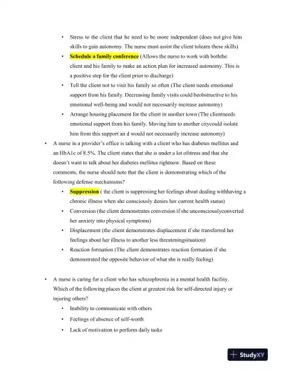 2023 ATI Mental Health Proctored Exam with Answers (59 Solved Questions) - Page 5 preview image