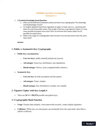 CIS3360: Security In Computing 2 - Page 1 preview image