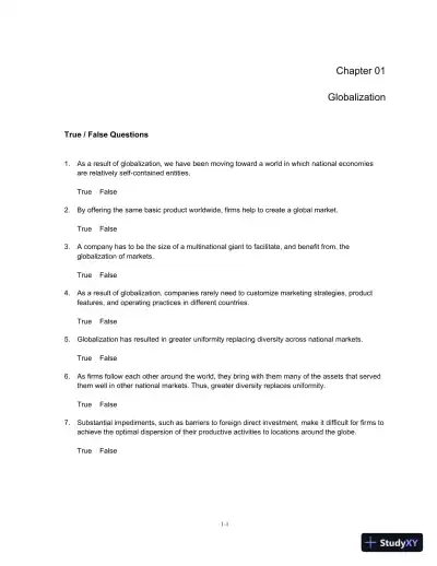 Test Bank For Global Business Today, 8th Edition - Page 1 preview image