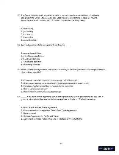 Test Bank For Global Business Today, 8th Edition - Page 10 preview image