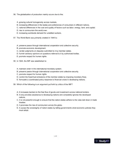 Test Bank For Global Business Today, 8th Edition - Page 11 preview image