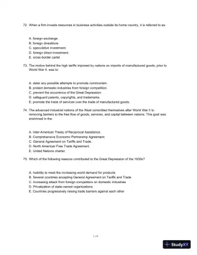 Test Bank For Global Business Today, 8th Edition - Page 15 preview image