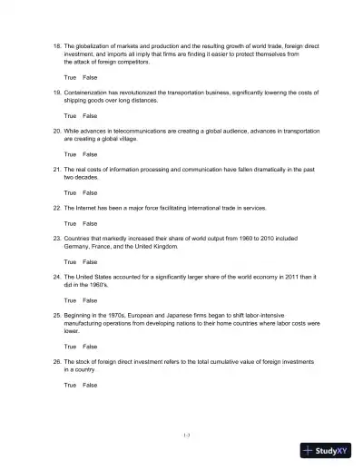 Test Bank For Global Business Today, 8th Edition - Page 4 preview image