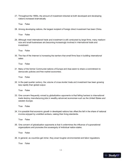 Test Bank For Global Business Today, 8th Edition - Page 5 preview image