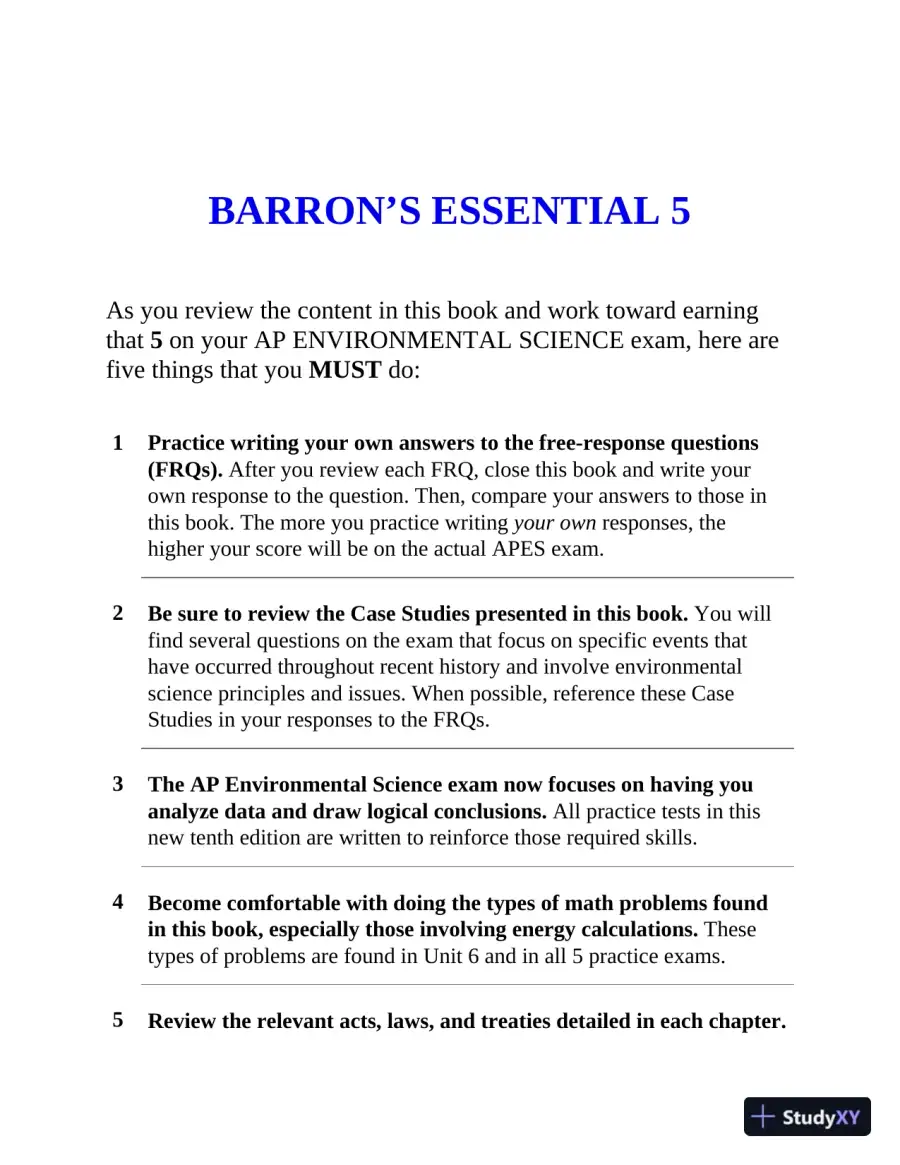 AP Environmental Science Premium, 2022-2023: 5 Practice Tests + Comprehensive Review (2022-2023), page 15