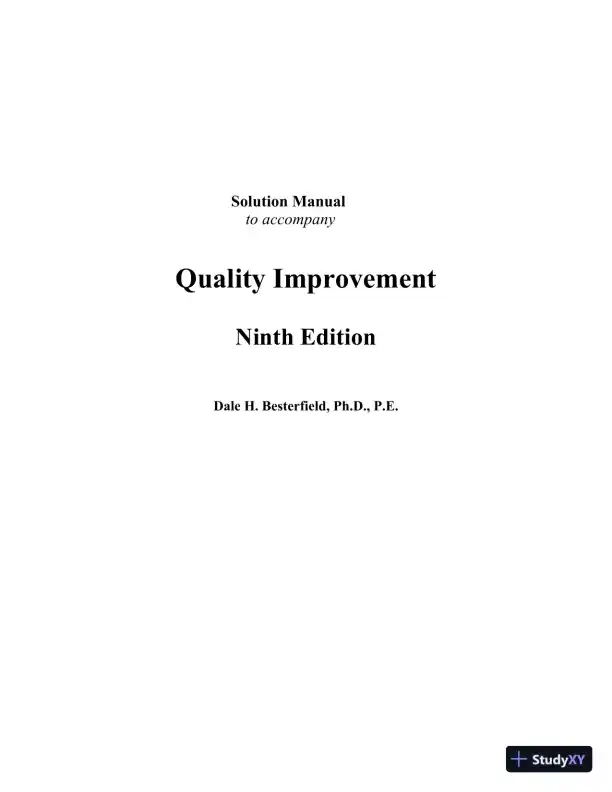 Solution Manual for Quality Improvement, 9th Edition - Page 1 preview image