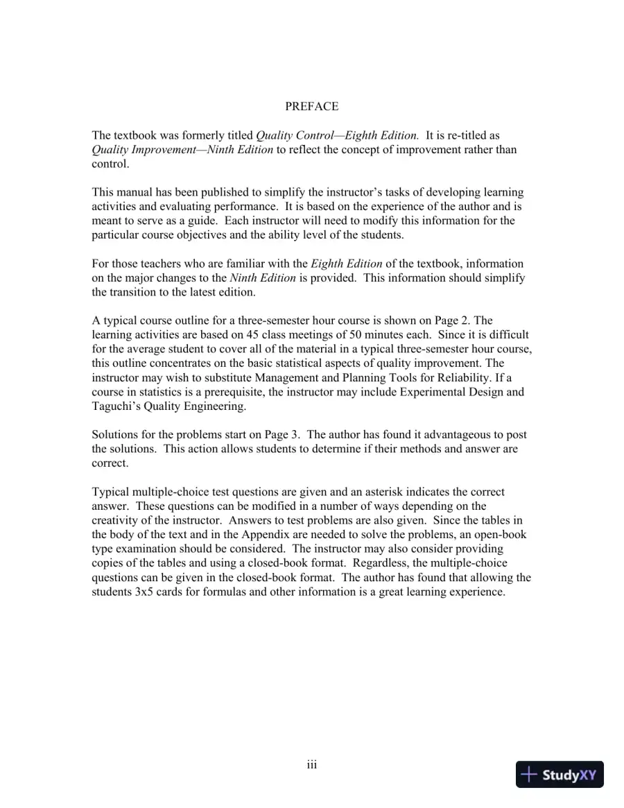 Solution Manual for Quality Improvement, 9th Edition, page 4