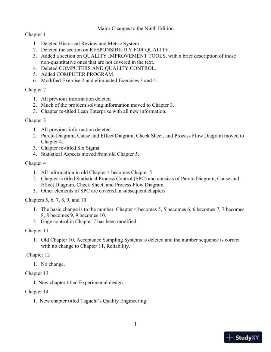 Solution Manual for Quality Improvement, 9th Edition, page 5