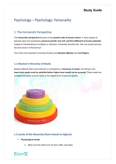 Psychology - Psychology Personality - Page 1 preview image