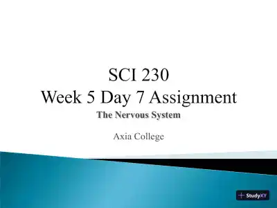 SCI 230 Week 5 Day 7 Assignment: The Nervous System - Axia College - Page 1 preview image