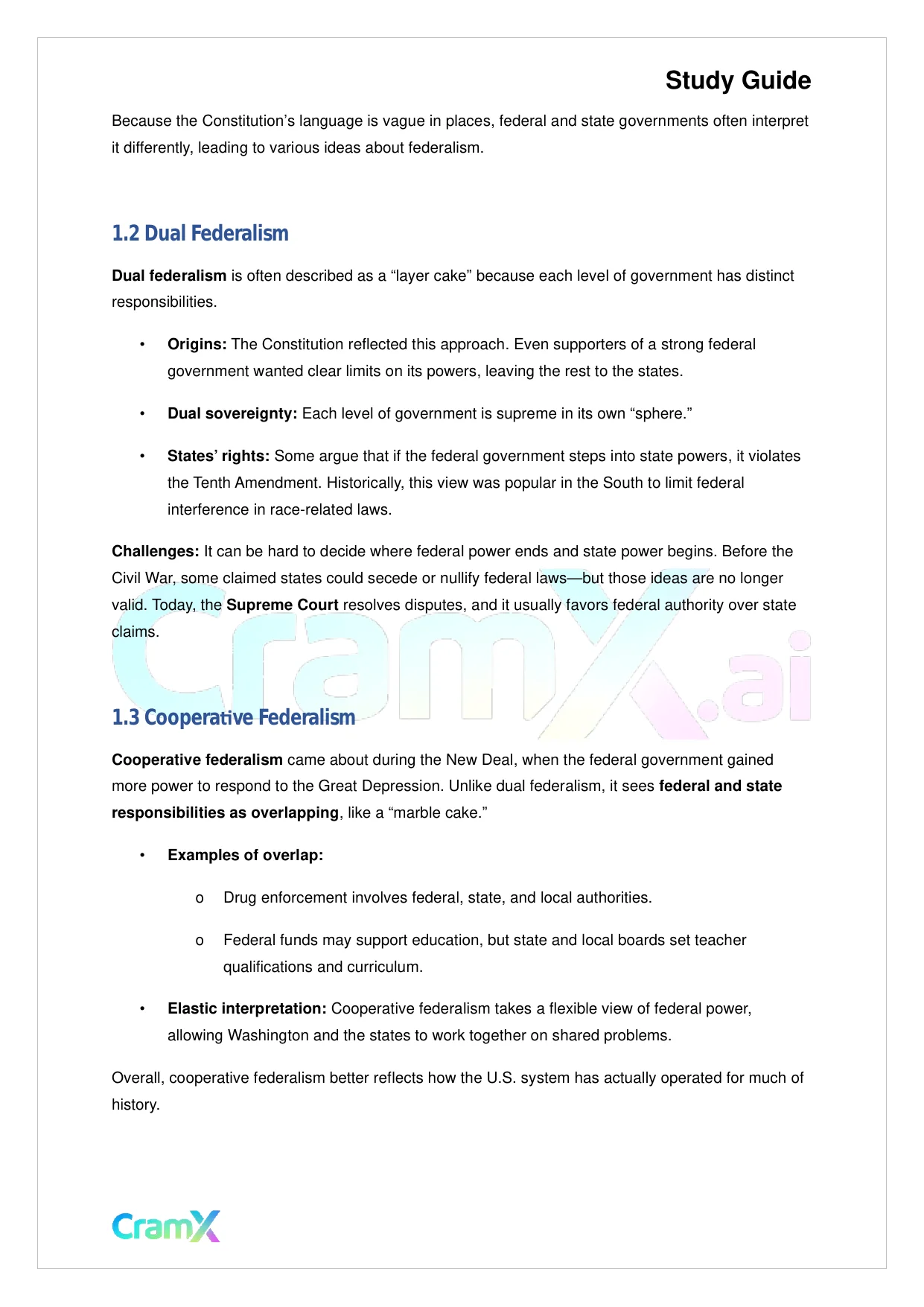 American Government - Federalism - Page 2 preview image