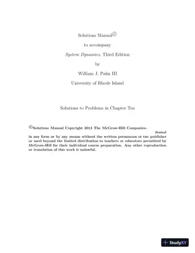 Solution Manual For System Dynamics, 3rd Edition - Page 15 preview image