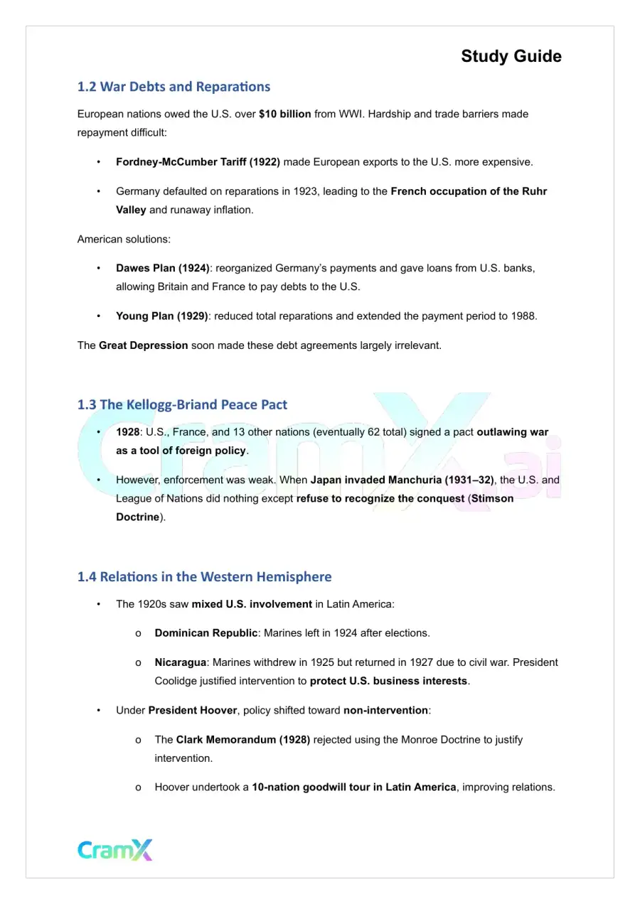 U.S. History II - From Isolation to World War II, page 2