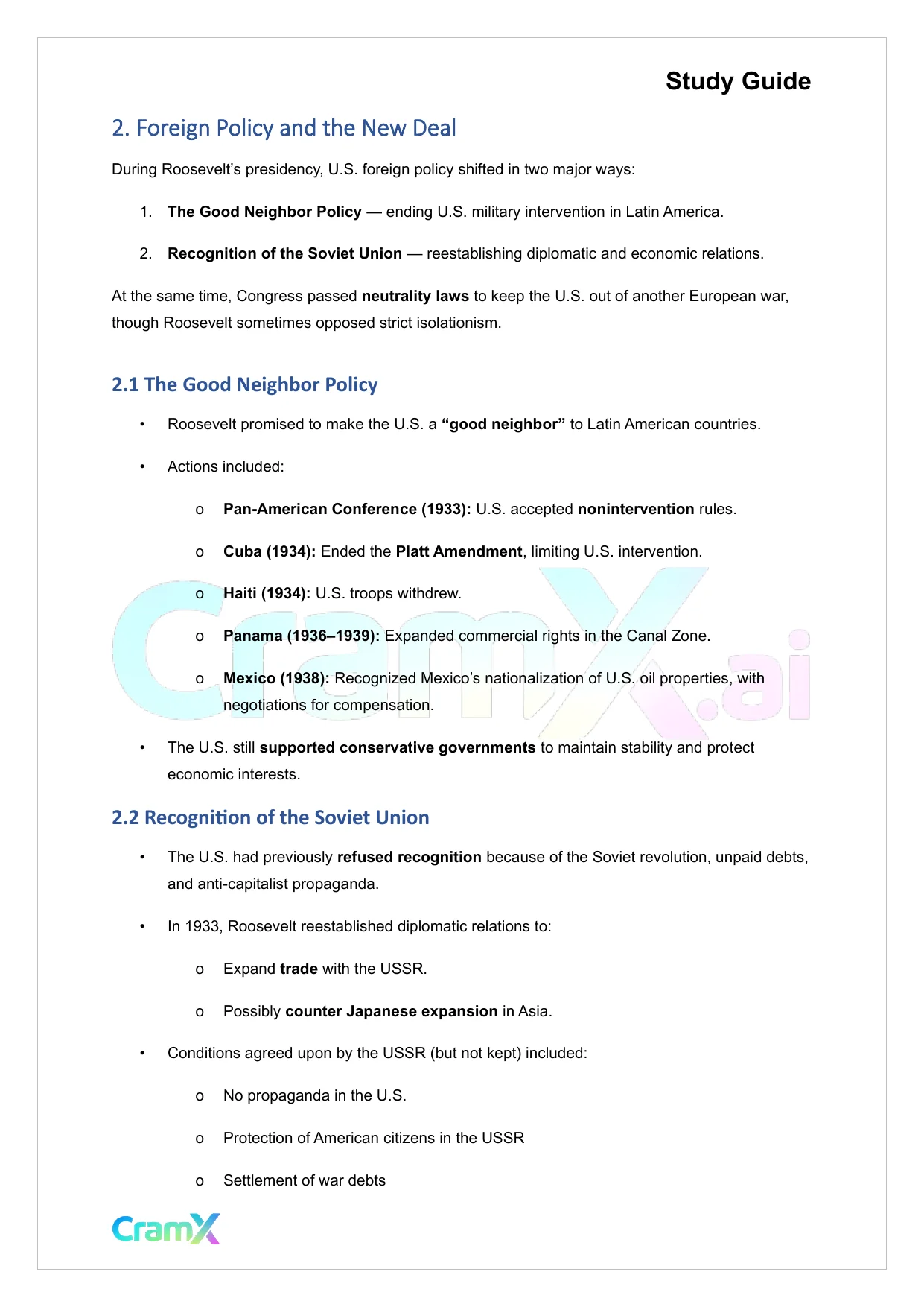 U.S. History II - From Isolation to World War II - Page 3 preview image