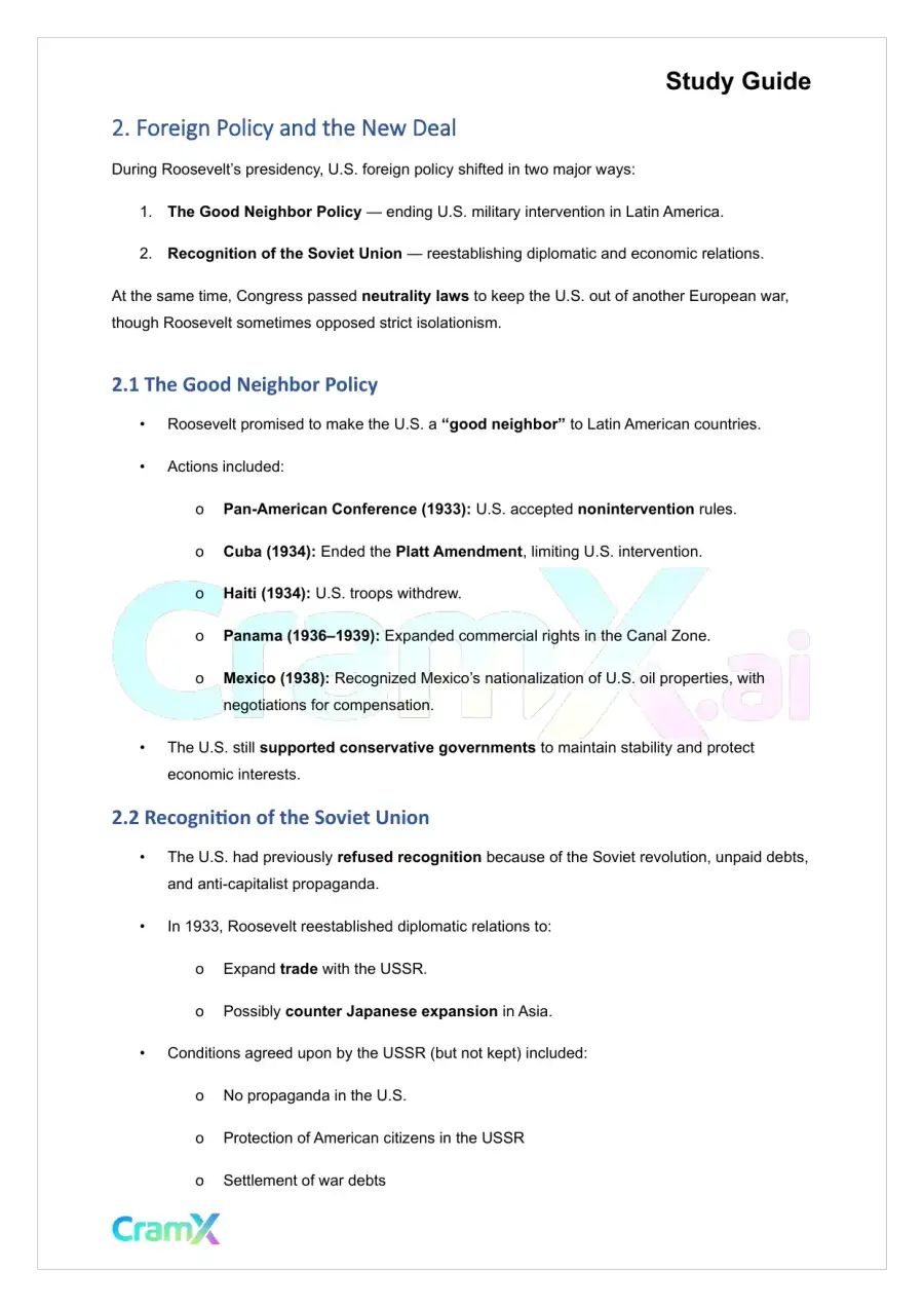 U.S. History II - From Isolation to World War II, page 3