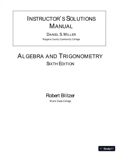 Solution Manual for Algebra and Trigonometry, 6th Edition - Page 1 preview image
