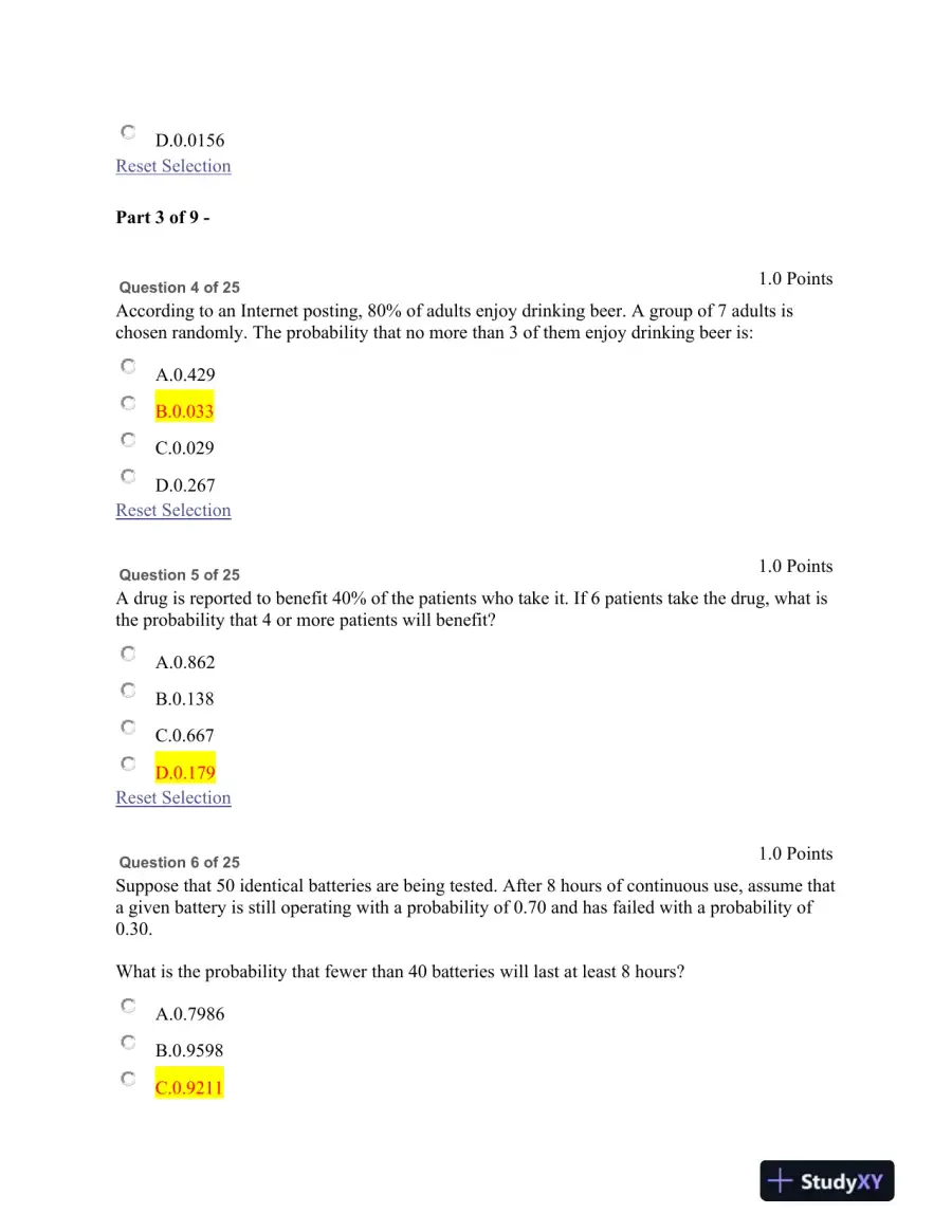 Probability and Statistics Assignment, page 3